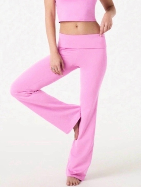 Vuori Pants - Vuori Women's Halo Foldover Pant Azalea Pink Heather Size Large